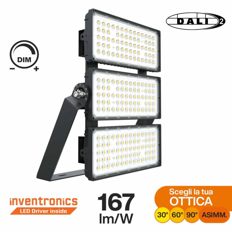 Faro Modulare LED 600W IP66, 167lm/W, Dimmerabile DALI - INVENTRONICS