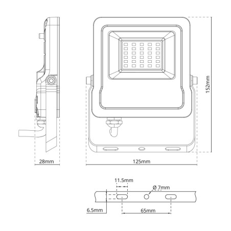 Faro proiettore LED RGB 10/20/50/100W IP65 con Telecomando - Bianco