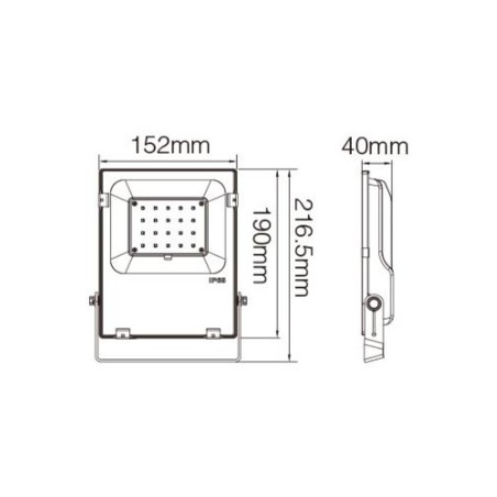 Faro LED 20W RGB+CCT IP65, Dimmerabile - RF 2,4 GHz