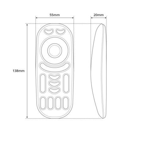 Telecomando RGB / RGBW / RGB+CCT 4-Zone Full Touch - Nero