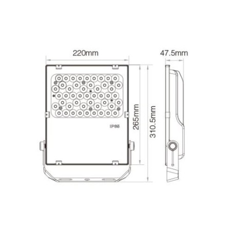 Proiettore LED 50W RGB+CCT IP66 Angolo 25°, Dimmerabile - 2.4GHz